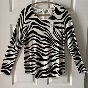 Chico's Black and White Zebra Print Sweater